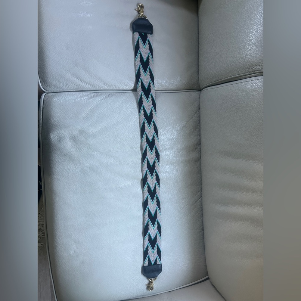 Chevron Woven Strap in Black, light grey, lilac & Teal